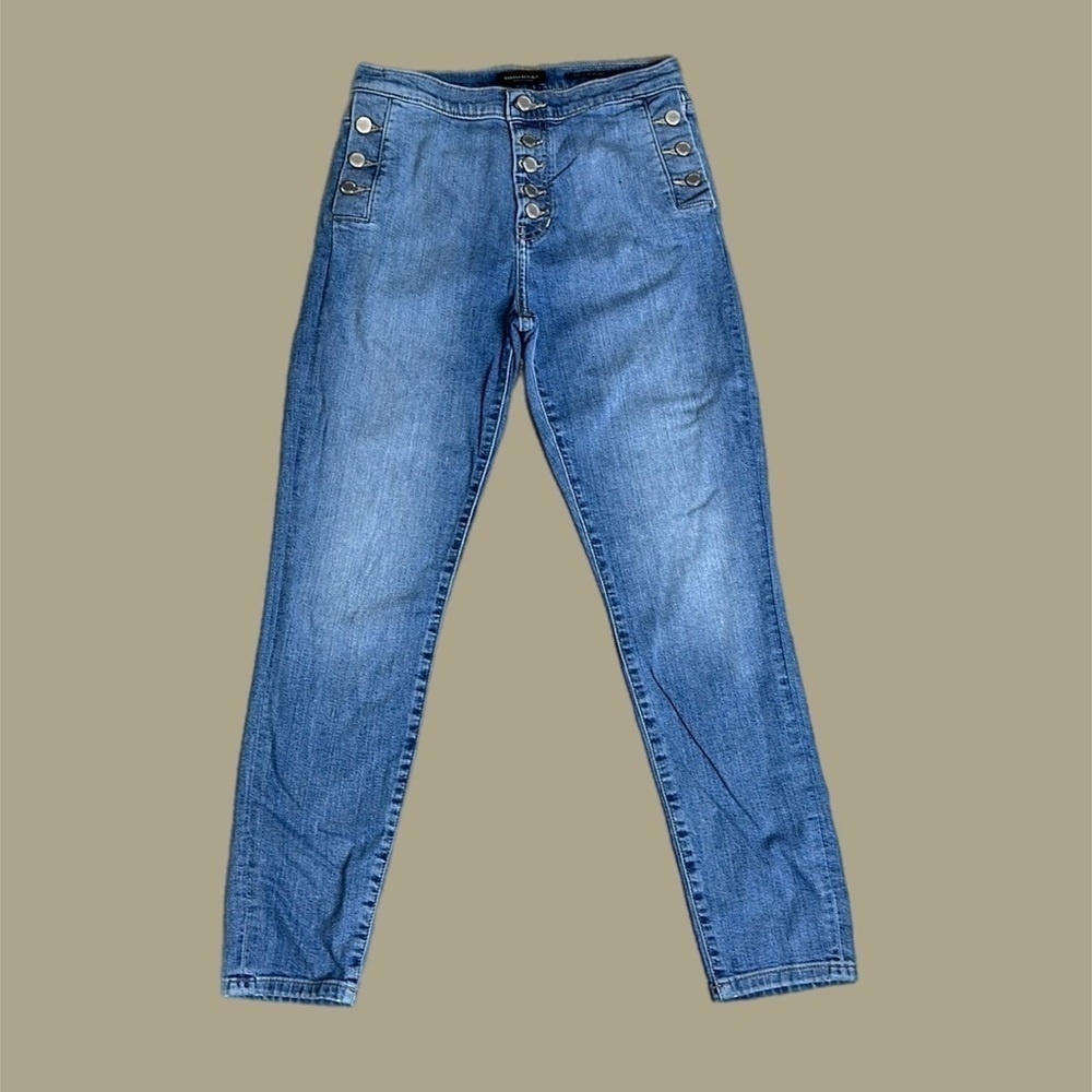 Banana Republic Premium Denim High Rise Skinny Button-Fly Jeans Blue Sz 26